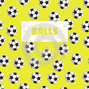 Seamless football pattern.rSoccer balls on a bright background