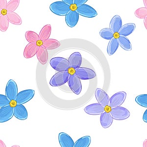 Seamless forget-me-not pattern