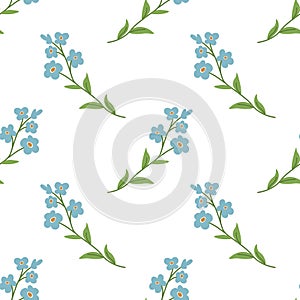 Seamless forget-me-not pattern