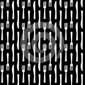 Seamless Fork and Knife Pattern