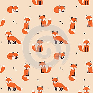 Seamless fox pattern