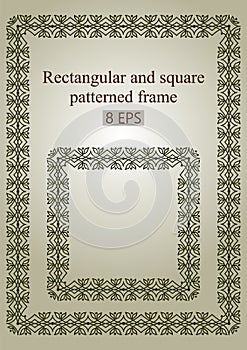 The seamless frame with diamonds is rectangular and square. vector ornament