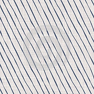 Seamless French country kitchen stripe fabric pattern print. Blue yellow white vertical striped background. Batik dye