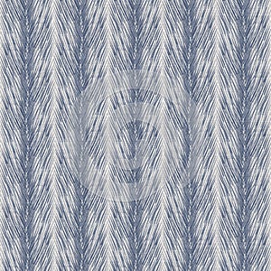 Seamless French country kitchen stripe fabric pattern print. Blue yellow white vertical striped background. Batik dye