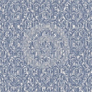 Seamless french farmhouse damask linen pattern. Provence blue white woven texture. Shabby chic style decorative fabric