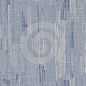 Seamless french farmhouse woven linen stripe texture. Ecru flax blue hemp fiber. Natural pattern background. Organic