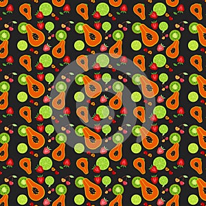 Seamless fruit pattern colorful