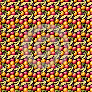 Seamless fruit pattern of different delicious berries