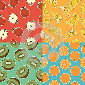 Seamless fruit patterns