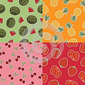 Seamless fruit patterns