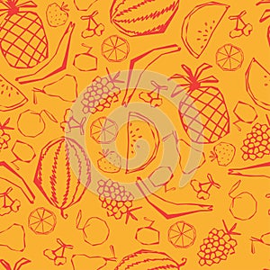 Seamless fruits pattern