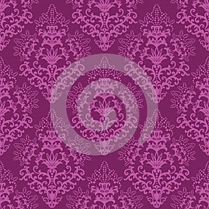 Seamless fuchsia purple floral wallpaper photo