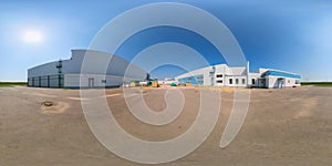 Seamless full spherical 360 degree panorama in equirectangular projection of outdoor industrial area