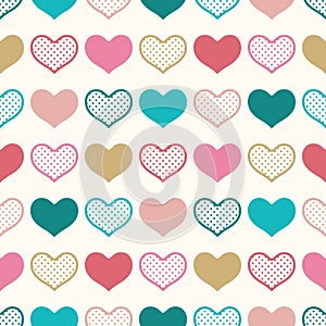 Seamless fun heart wallpaper background