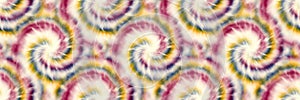 Seamless funky 1970s tie dye border motif pattern for surface design and print