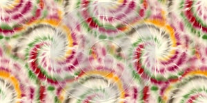 Seamless funky 1970s tie dye border motif pattern for surface design and print