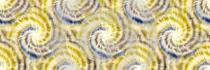 Seamless funky 1970s tie dye border motif pattern for surface design and print