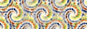 Seamless funky 1970s tie dye border motif pattern for surface design and print