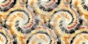 Seamless funky 1970s tie dye border motif pattern for surface design and print