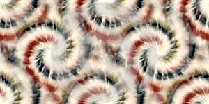 Seamless funky 1970s tie dye border motif pattern for surface design and print