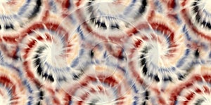 Seamless funky 1970s tie dye border motif pattern for surface design and print