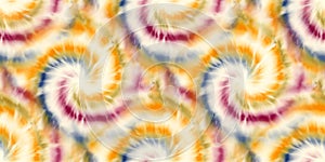 Seamless funky 1970s tie dye border motif pattern for surface design and print