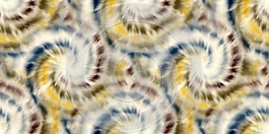 Seamless funky 1970s tie dye border motif pattern for surface design and print