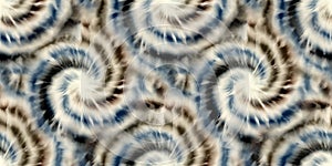 Seamless funky 1970s tie dye border motif pattern for surface design and print