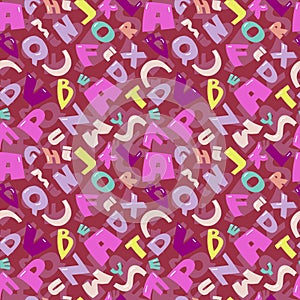 Seamless funky alphabet texture pattern