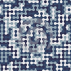 Seamless futuristic fashion shade of blue and white sharp edges camo doted pattern vector