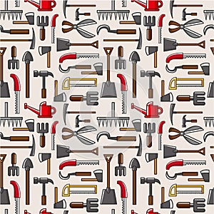 Seamless garden tool pattern