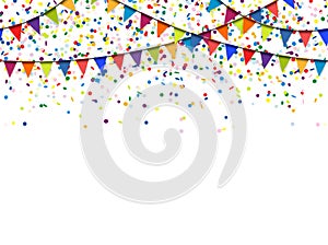 seamless garland and confetti background