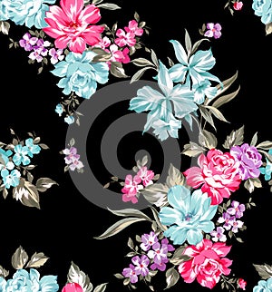 Seamless Gentle Summer Floral Pattern in Vintage Style, Ready for Textile Prints.