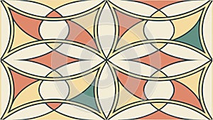 Seamless Geometric Abstract Art Deco Tile Pattern, vector design Generative AI