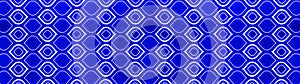 Seamless geometric abstract phantom blue colorful paper textile tile wallpaper texture wide background banner panorama, with
