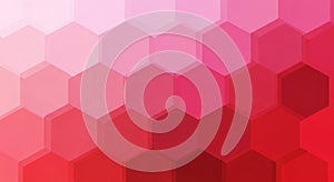 Gradient Hexagon Pattern Background - Pink to Red