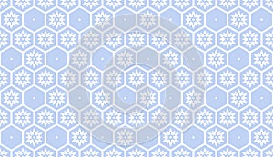 Seamless Geometric Blue Hexagons Pattern. Honeycomb Structure