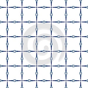 Seamless geometric blue traingle pattern in classic style. Repeating linear texture for wallpaper, packaging. photo