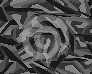 seamless geometric camouflage texture pattern vector. Usable for Jacket Pants Shirt and Shorts. Black white army textile