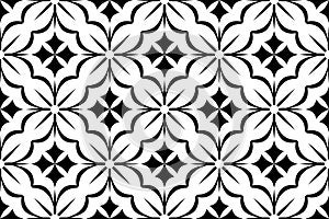 Seamless Geometric Checked Black and White Pattern