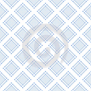 Seamless Geometric Checked Dots and Dashes Light Blue Pattern