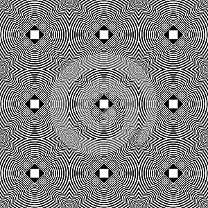 Seamless geometric checked op art pattern