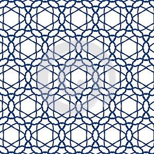 Seamless geometric circle pattern in islamic style. Repeating linear texture for wallpaper, packaging.
