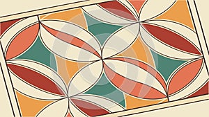 Seamless Geometric Circular Pattern in Earthy Tones, vector design Generative AI