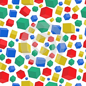 Seamless geometric cubes pattern