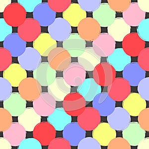 Seamless geometric design ink pastel colored colorful polka dots