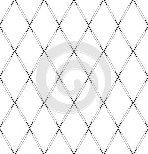 Seamless geometric diamonds pattern. Criss-cross lines texture