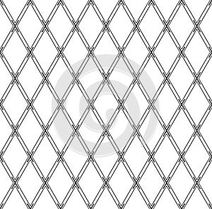 Seamless geometric diamonds pattern. Criss-cross lines texture