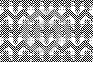 Seamless Geometric Dots and Stripes Zig Zag Pattern
