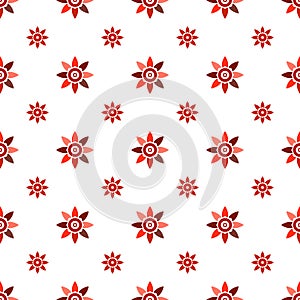 Seamless geometric floral pattern vector background design colorful abstract art with spring summer flowers pink red white